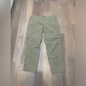REI Co-Op Sahara Pants Mens 44x34 Khaki Convertible Zip Cargo Hiking Short/Pants